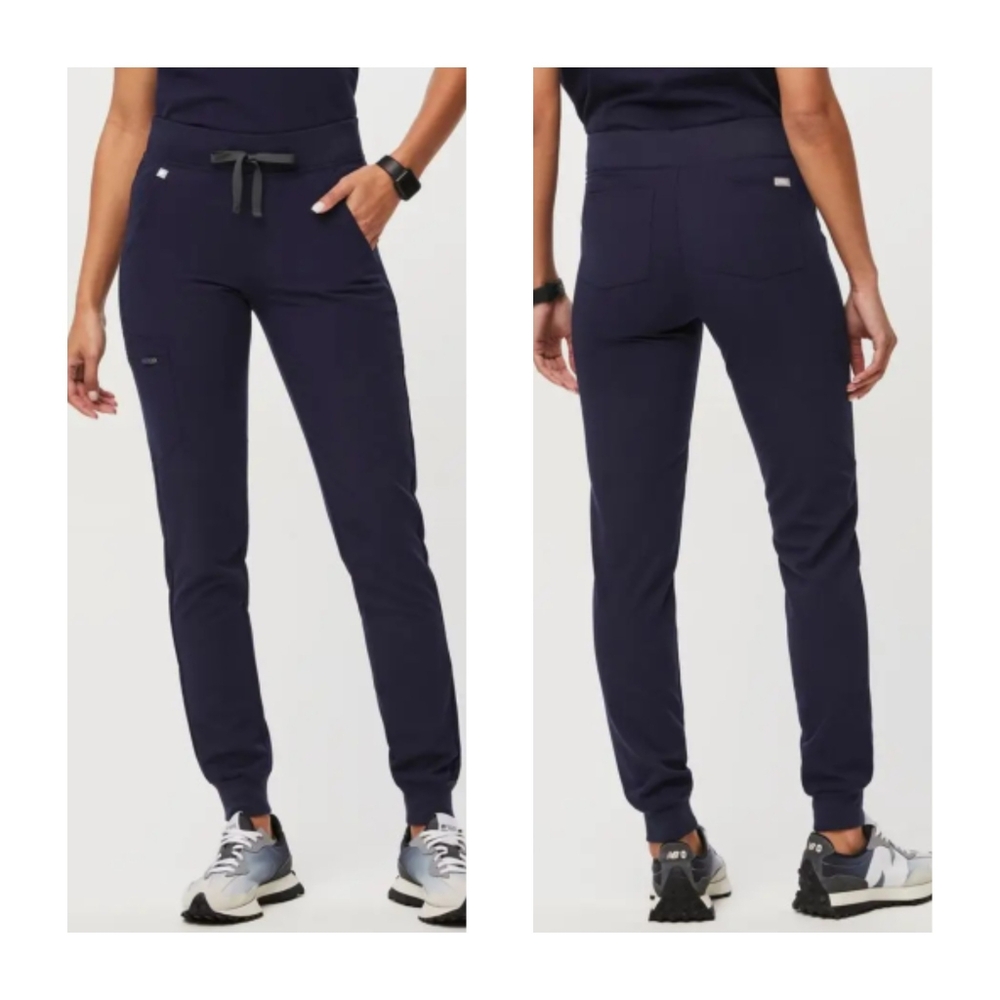 FIGS women's NAVY High Waisted -Skinny Jogger 5 Pocket Scrub Pants